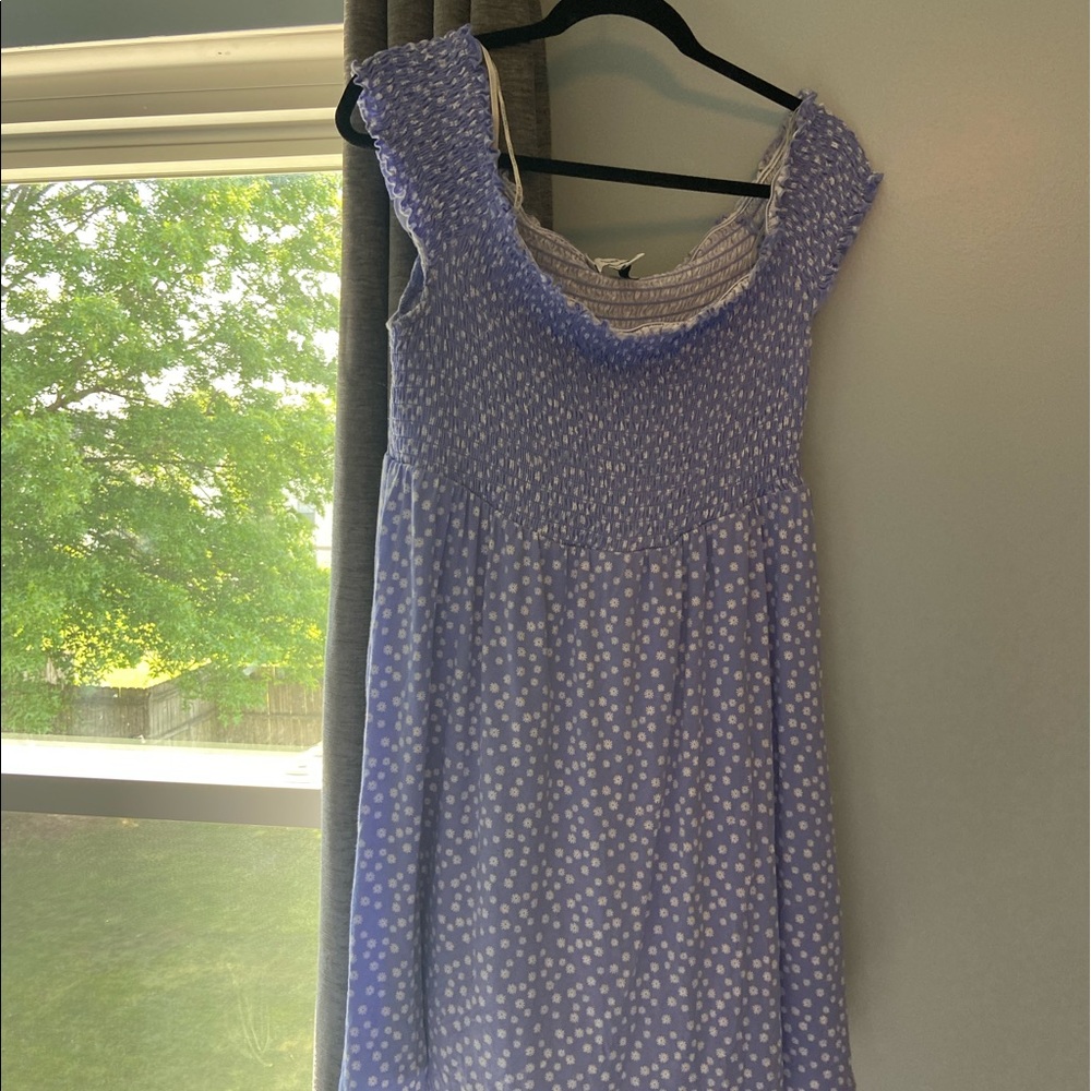 Purple floral stretchy sun dress